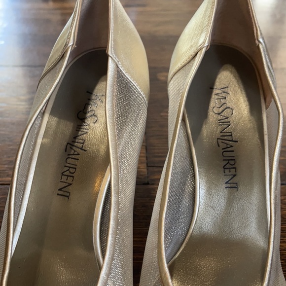 Stunning YSL Metallic Gold Mesh Heel size 9 - Picture 12 of 13